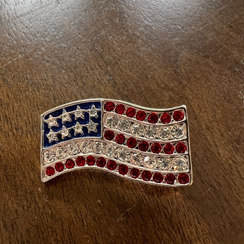 U.S. Flag Rhinestone Pin